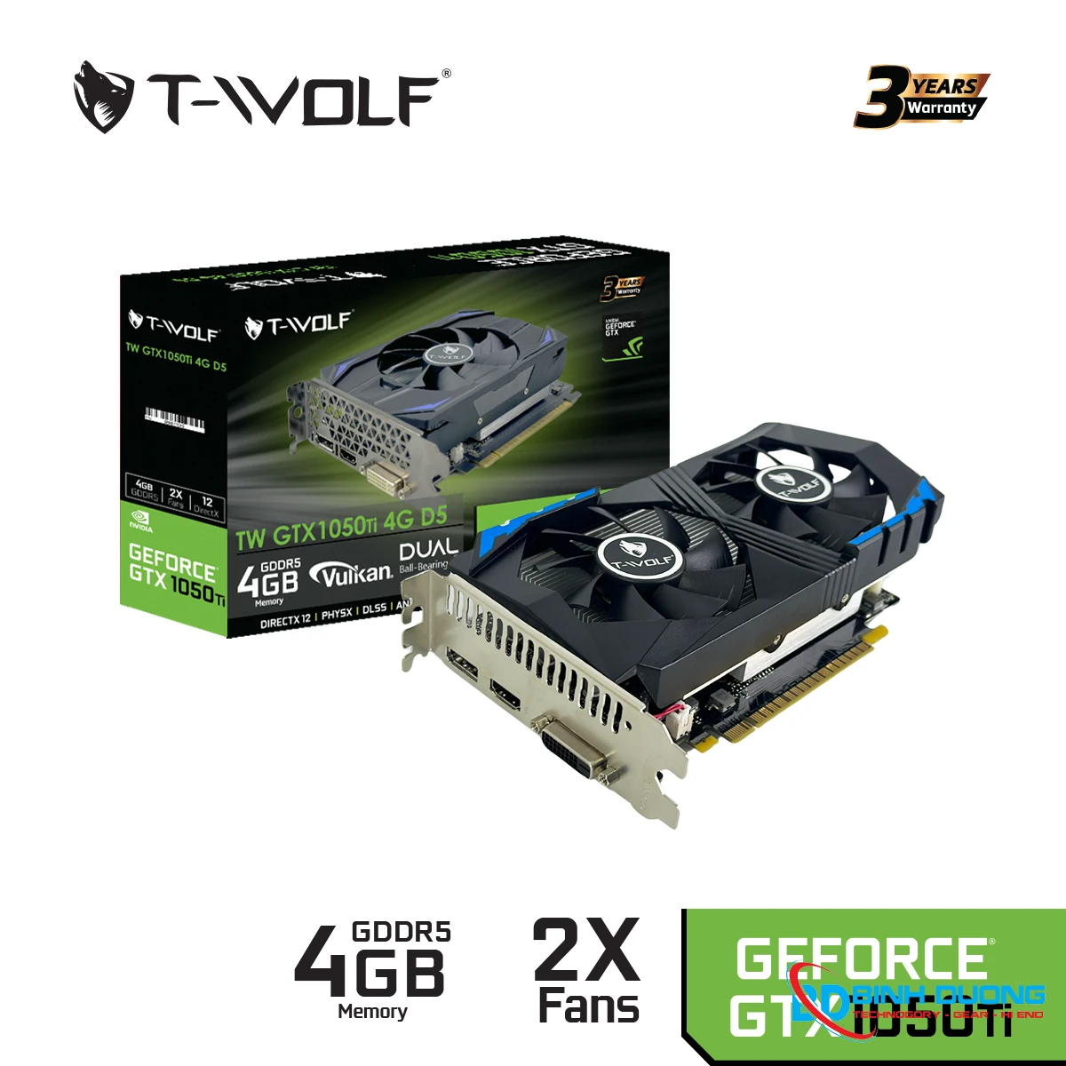Card màn hình T-WOLF GTX 1050Ti 4GB GDDR5 - Chi tiết 3