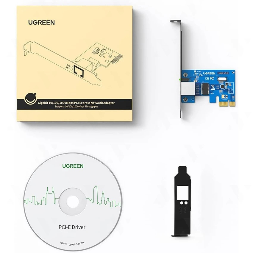 Card Mạng Ugreen 30771 US230 PCI Express 10/100/1000Mbps (PCIE)