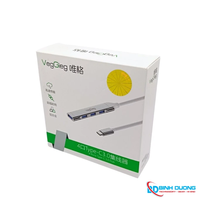 HUB USB VegGieg Type-C ra 4 Cổng USB 3.0 V-K303 - VEG-V-K303 chính hãng