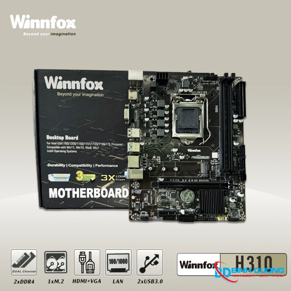 Mainboard Bo Mạch Chủ WinnFox H310 DDR4 / M2 (LGA1151) (H310) - Chi tiết 2