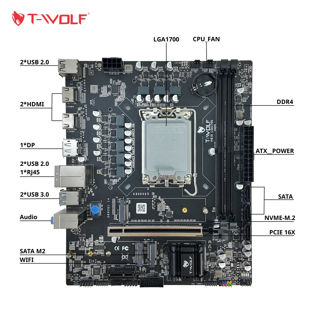Mainboard T-WOLF H610 - Chi tiết 2