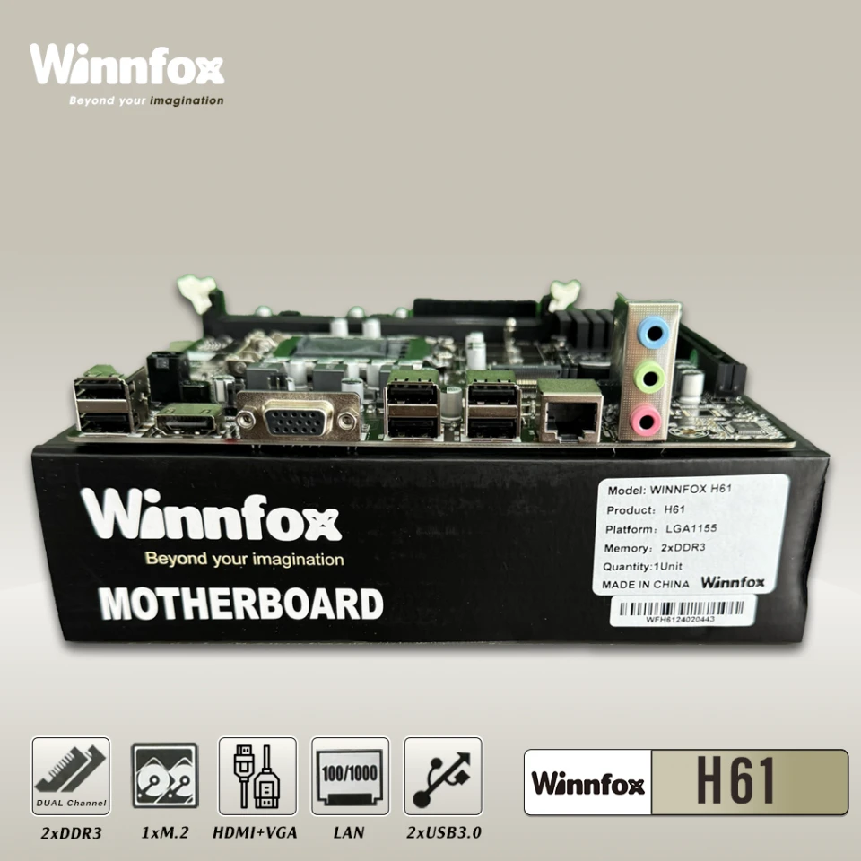Mainboard Winnfox H61 ( LAN 1000mps  - M2 - ITX )