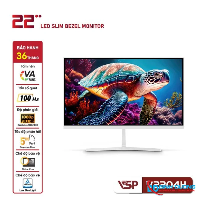 Màn Hình Máy Tính VSP 22 Inch (22") Trắng V2204H (21.5INCH/ VA/ FHD/ 100HZ/ 5MS/ Trắng) - Chi tiết 1