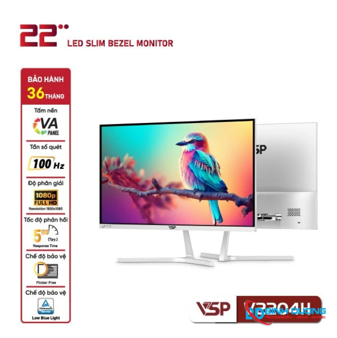 Màn Hình Máy Tính VSP 22 Inch (22") Trắng V2204H (21.5INCH/ VA/ FHD/ 100HZ/ 5MS/ Trắng) - Chi tiết 4
