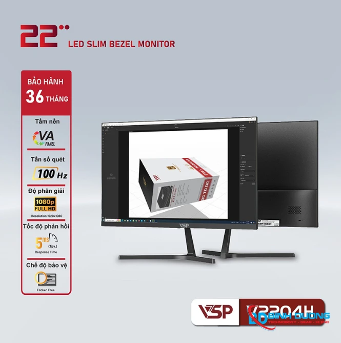 Màn Hình Máy Tính VSP 22 Inch Đen V2204H (21.5INCH/ VA/ FHD/ 100HZ/ 5MS/ Đen) - Chi tiết 4