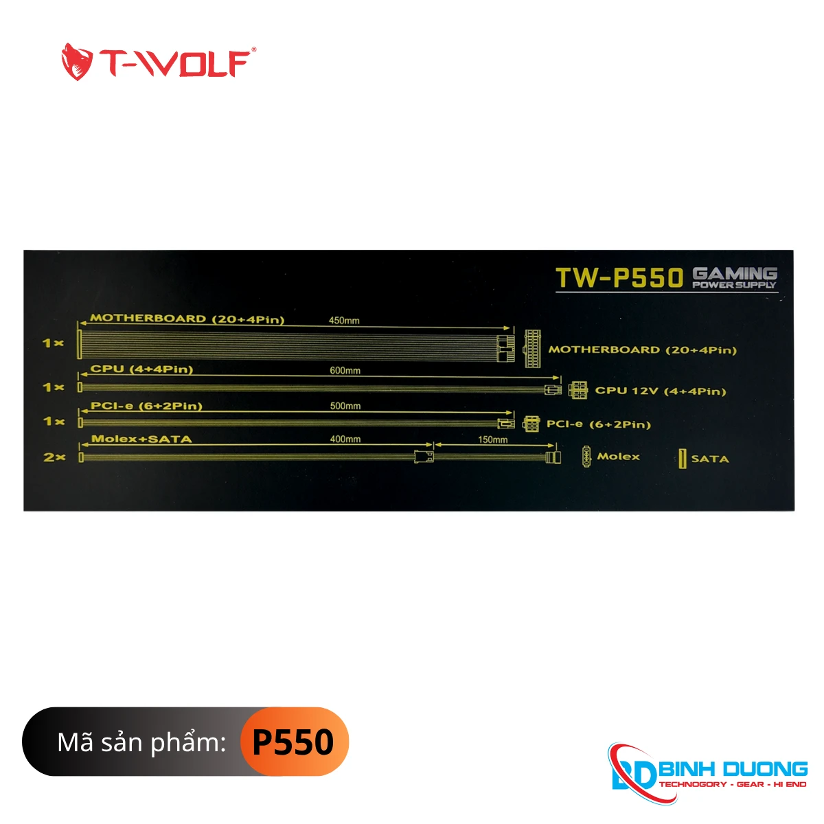 Nguồn máy tính T-Wolf 550W - Chi tiết 1