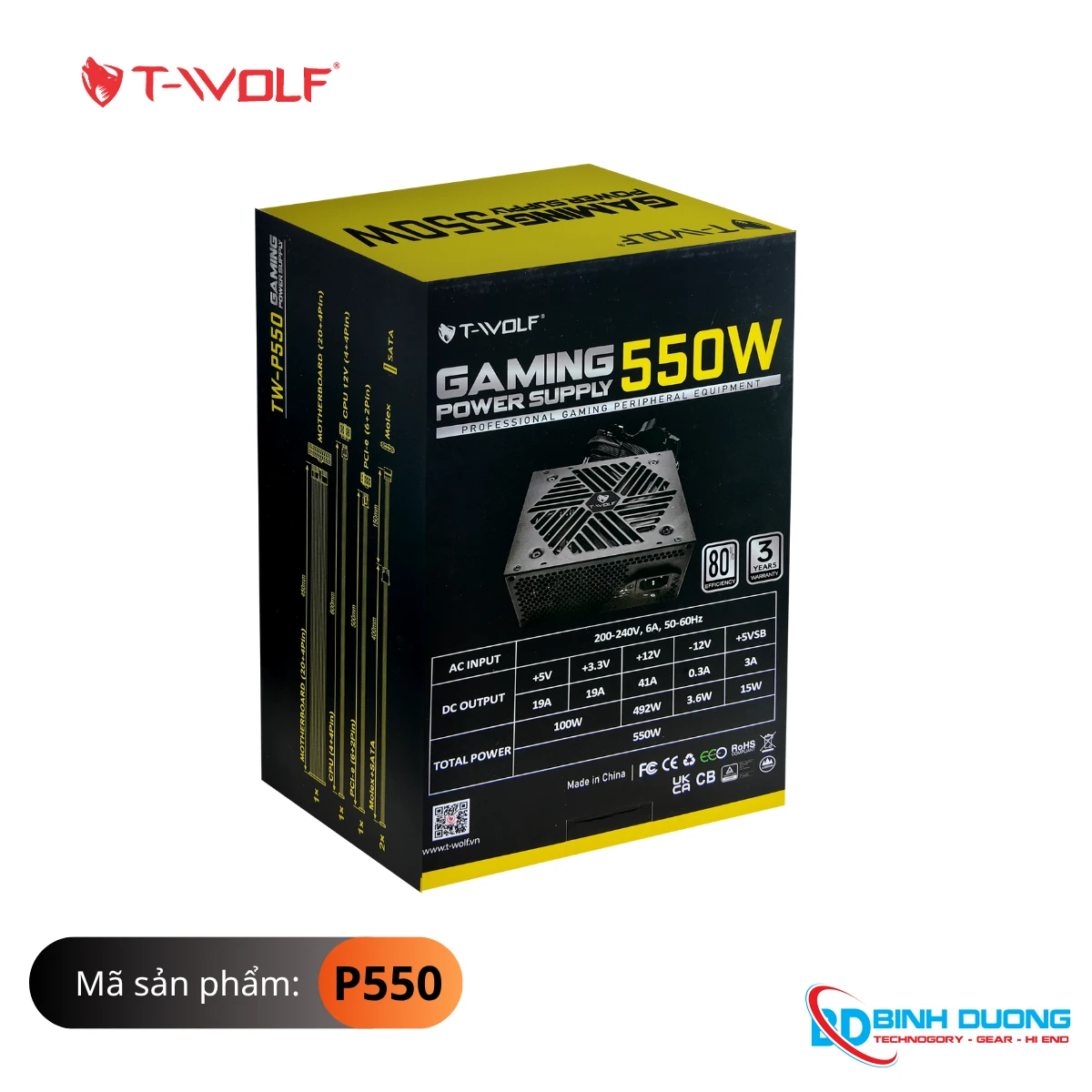 Nguồn máy tính T-Wolf 550W - Chi tiết 2