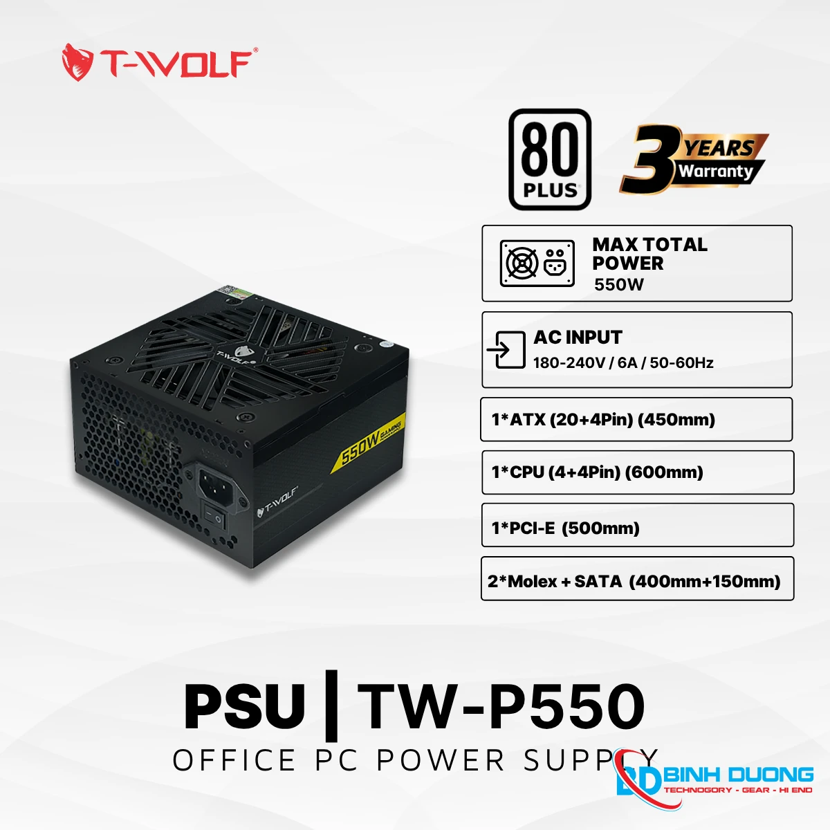 Nguồn máy tính T-Wolf 550W - Chi tiết 4