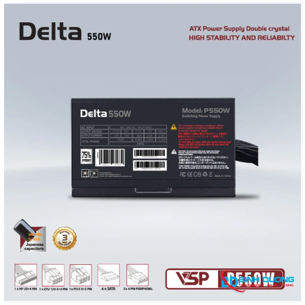 Nguồn Máy Tính VSP Delta P550 550W - Chi tiết 3
