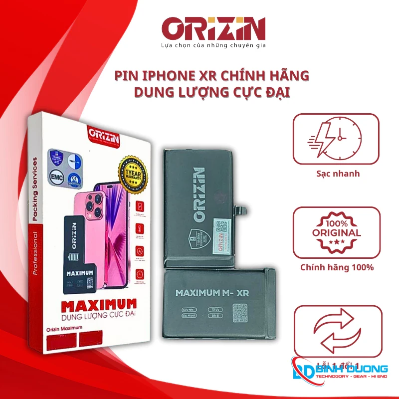 Pin dung lượng cực đại Orizin Maximum mã M-Xr chính hãng dung lượng 3690mah - ORIZIN-MAXIMUM-MXR-3690MAH chính hãng