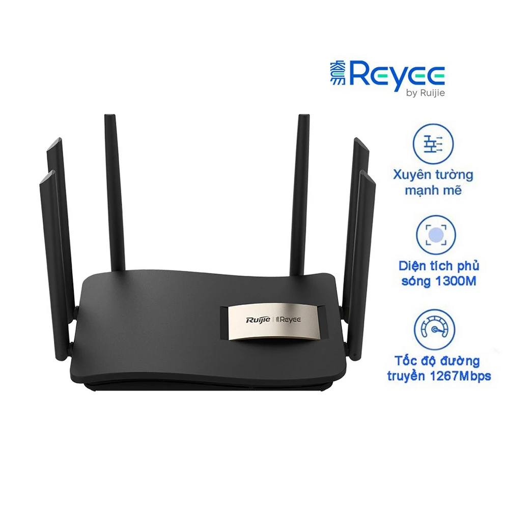 Router Wifi RUIJIE REEYE RG-EW1200G Pro 2 Băng Tần 2.4 Và 5.0Ghz Mesh 6 Ăng Teng ( Lan 1GB )