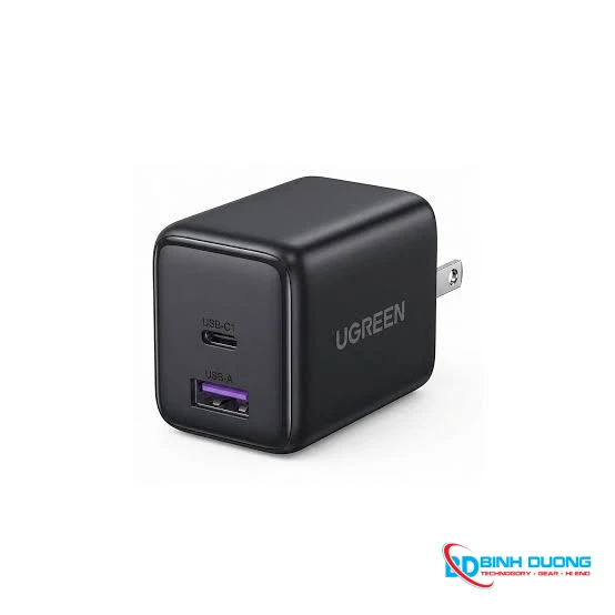 Sạc Điện Thoại Fast Charger GaN 30W (1 Cổng USB 18W/ 1 Cổng sạc nhanh Type-C 30W) Ko Kèm Cáp màu đen Ugreen 65025 - Chi tiết 2