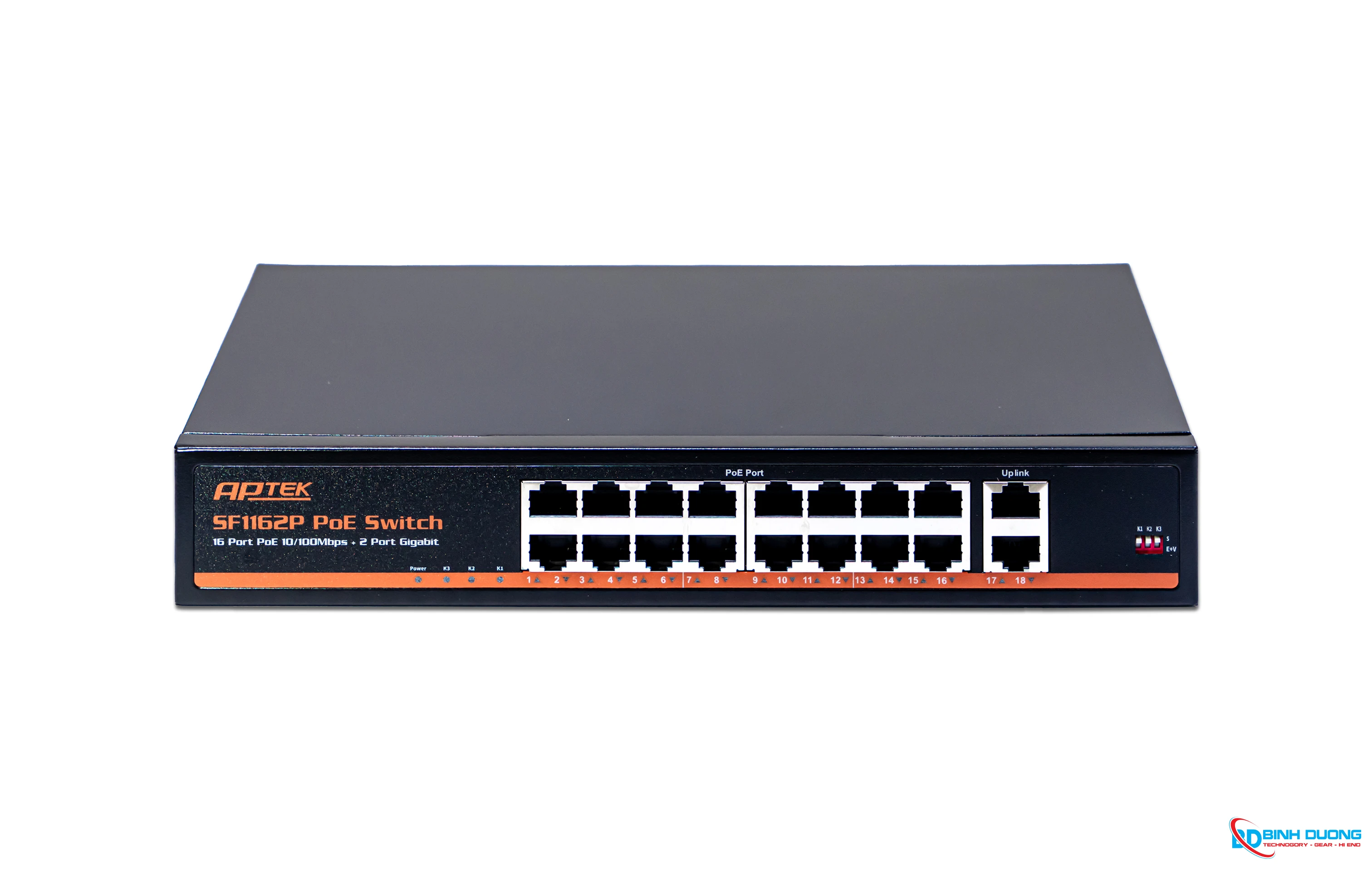 Switch POE Aptek SF1162P 16 Port(100MB)+2 Port 1GB
