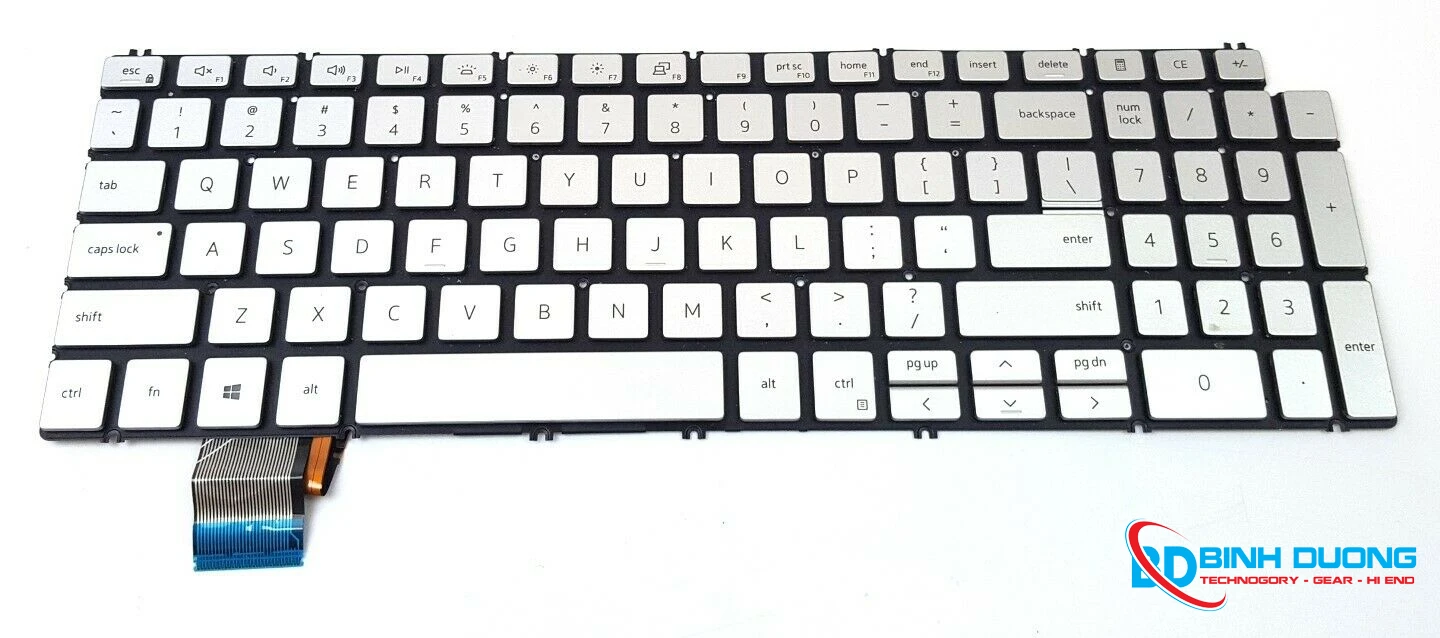 Thay bàn phím laptop Dell inspiron 5584/5590/5593/5594/5598 Bạc (Có đèn)