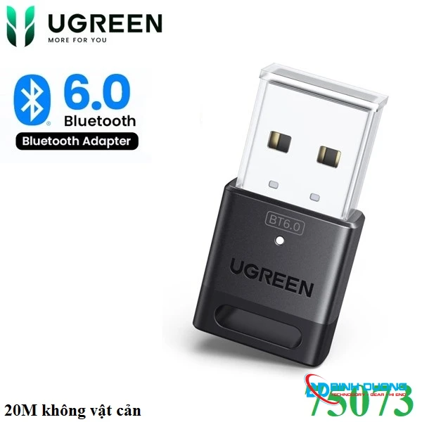 Thiết bị USB Bluetooth 6.0 Dongle EDR & BLE cho PC Ugreen 75073-CM748 cao cấp - USB-Bluetooth-75073-CM748 chính hãng