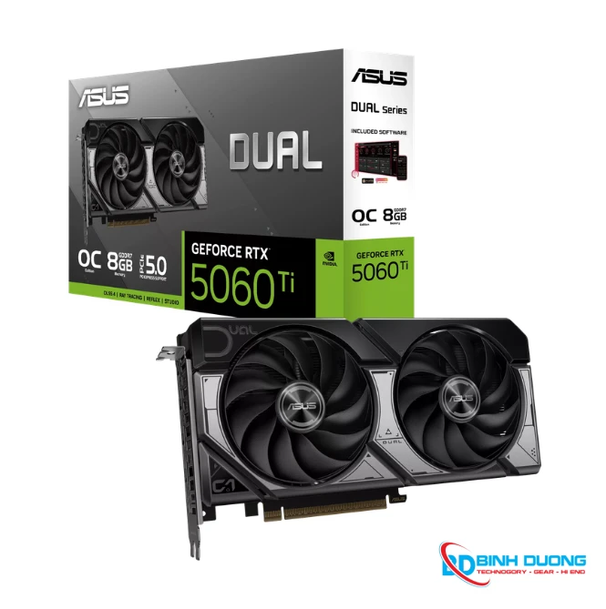 VGA Asus Dual RTX 5060 Ti 8GB GDDR7 OC (DUAL-RTX5060Ti-O8G) - ASUS-DUAL-RTX5060TI-O8G chính hãng