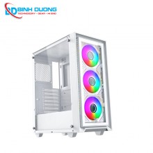 Case Xigmatek FLY II ARTIC 3GF (EN44670) - GAMING ATX, KÈM 03 FAN XIGMATEK G20F - Màu trắng